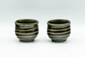 Tezumi — Japanese Teacups - Pair of Forest Green Glazed Guinomi - 60ml — front view from another angle