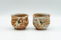 Tezumi — Japanese Teacups - Pair of Orange Shino Glazed Guinomi - 60ml — front view