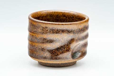 Japanese Teacups - Pair of Brown Thumb-Indented Yunomi - 70ml - Tezumi