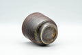 Tezumi — Japanese Teacup - Brown Textured Tsutsu-gata Bizen-yaki Yunomi - 200ml — top-down view of the interior