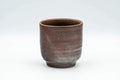 Tezumi — Japanese Teacup - Brown Textured Tsutsu-gata Bizen-yaki Yunomi - 200ml — front view