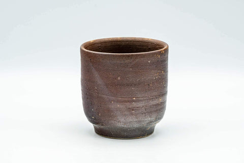 Tezumi — Japanese Teacup - Brown Textured Tsutsu-gata Bizen-yaki Yunomi - 200ml — front view