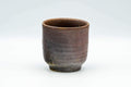 Tezumi — Japanese Teacup - Brown Textured Tsutsu-gata Bizen-yaki Yunomi - 200ml — front view from another angle