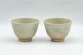 Japanese Teacups - Pair of Beige Hagi-yaki Yunomi - 100ml - Tezumi