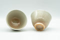 Japanese Teacups - Pair of Beige Hagi-yaki Yunomi - 100ml - Tezumi