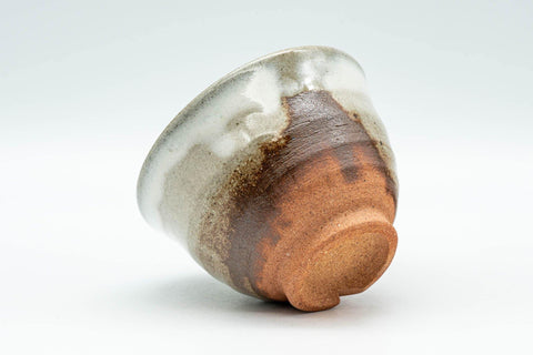Japanese Teacup - Brown and White Drip-Glazed Hagi-yaki Yunomi - 100ml - Tezumi