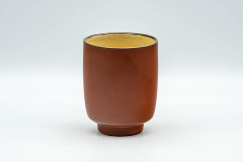 Tezumi — Japanese Teacup - Yellow Interior Glazed Tokoname-yaki Yunomi - 160ml — front view