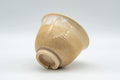 Tezumi — Japanese Teacup - Beige White Drip-Glazed Hagi-yaki Yunomi  - 90ml — top-down view of the interior