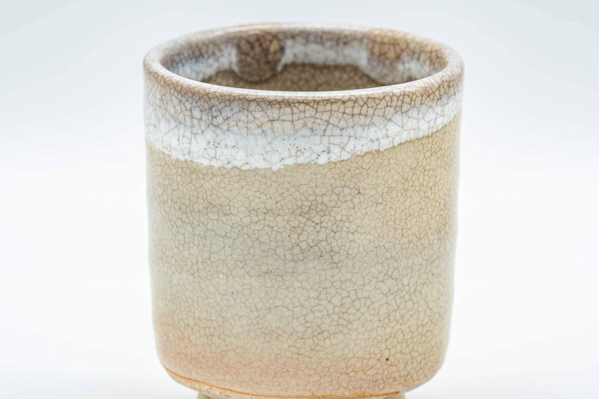 Japanese Teacup - Beige White Weathered Hagi-yaki Yunomi - 90ml - Tezumi