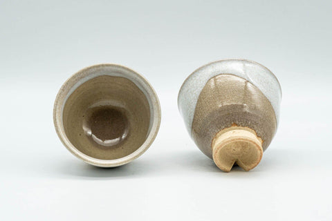 Tezumi — Japanese Teacups - Pair of Hagi-yaki Guinomi - 55ml — three-quarter view