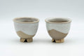 Tezumi — Japanese Teacups - Pair of Hagi-yaki Guinomi - 55ml — front view from another angle