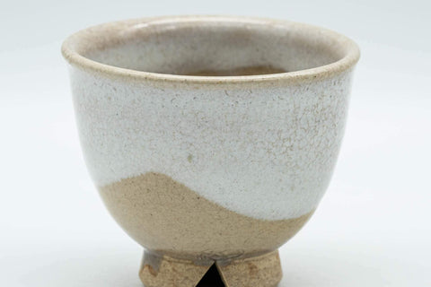 Tezumi — Japanese Teacups - Pair of Hagi-yaki Guinomi - 55ml — top-down view of the interior