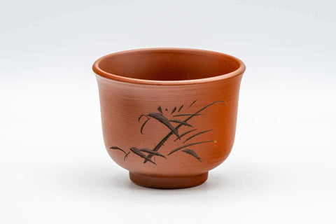 Tezumi — Japanese Teacups - Set of 4 Bamboo Spiraling Tokoname-yaki Yunomi - 100ml — front view from another angle