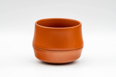 Japanese Teacups - Set of 4 Bamboo Engraved Tokoname-yaki Red Shudei Yunomi - 130ml - Tezumi