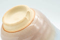 Tezumi — Japanese Teacup - Peach and Blue Interior Glazed Hagi-yaki Yunomi - 120ml — inverted showing the foot ring