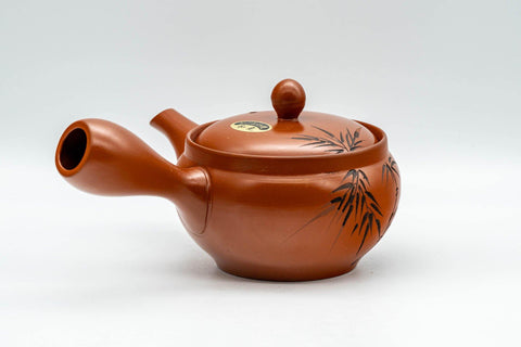 Japanese Kyusu - Engraved Bamboo Tokoname-yaki Teapot - 250ml - Tezumi