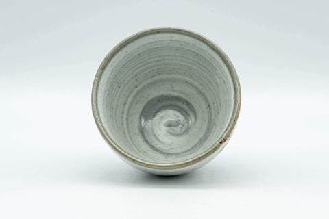Tezumi — Japanese Teacup - Floral Grey Spiral Glazed Yunomi - 70ml — three-quarter view