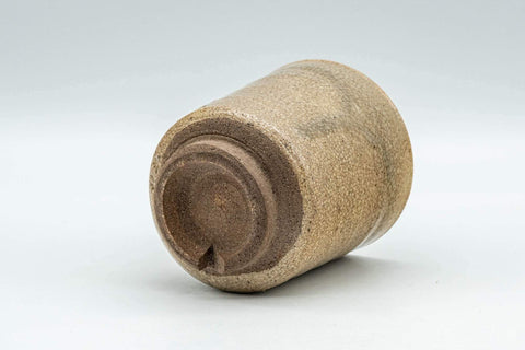 Tezumi — Japanese Teacup - Beige Textured Hagi-yaki Yunomi - 110ml — top-down view of the interior