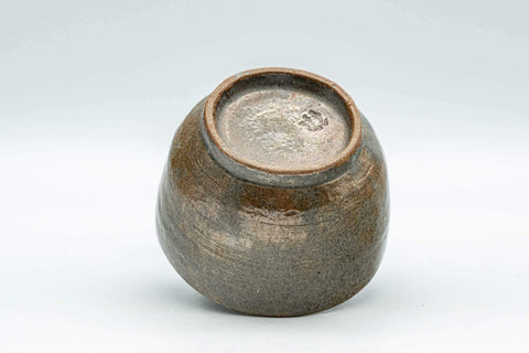 Tezumi — Japanese Teacup - Olive Green Grey Wabi-Sabi Yunomi - 75ml — top-down view of the interior