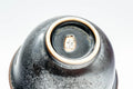 Tezumi — Japanese Teacups - Pair of Shiny Black Glazed Yunomi - 100ml — top-down view of the interior