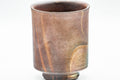 Tezumi — Japanese Teacup - 備前焼 Patterned Tsutsu-gata Bizen-yaki Yunomi - 170ml — tipped to show the interior