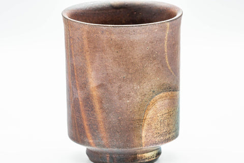 Tezumi — Japanese Teacup - 備前焼 Patterned Tsutsu-gata Bizen-yaki Yunomi - 170ml — tipped to show the interior