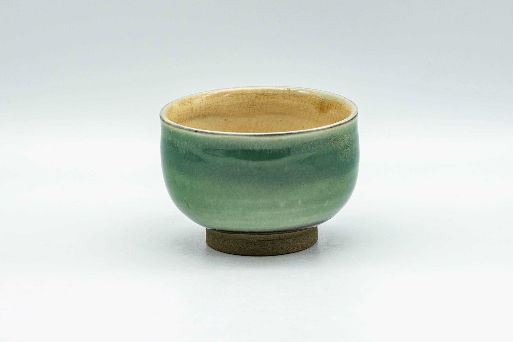 Japanese Teacup - Emerald Green Gold Speckled Yunomi - 80ml - Tezumi