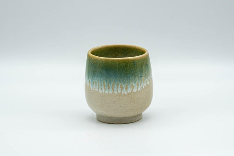 Tezumi — Japanese Teacup - Green-Blue Agano-yaki Yunomi - 100ml — front view