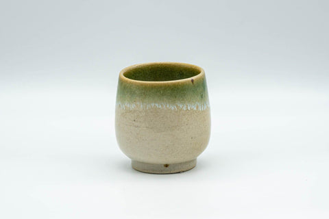 Tezumi — Japanese Teacup - Green-Blue Agano-yaki Yunomi - 100ml — front view from another angle