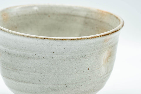 Tezumi — Japanese Teacup - Large Grey Indented Tulip Yunomi - 220ml — tipped to show the interior