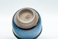 Tezumi — Japanese Teacups - Pair of Blue Gradient Glazed Guinomi - 40ml — inverted showing the foot ring