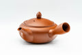 Tezumi — Japanese Kyusu - Engraved Tokoname-yaki Debeso Teapot - 325ml — three-quarter view from the opposite side