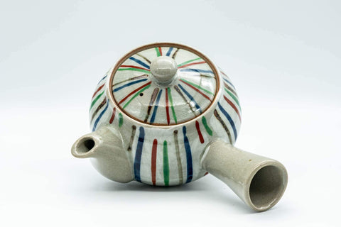 Japanese Kyusu - Multi-Colour Striped Debeso Teapot - 350ml - Tezumi