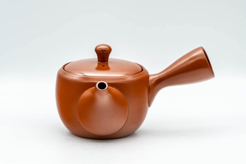 Tezumi — Japanese Kyusu - Classic Tokoname-yaki Ceramic Teapot - 320ml — side view with the lid and side handle