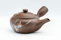 Japanese Kyusu - Floral Pattern Clay Teapot with Fine Mesh Strainer - 400ml - Tezumi