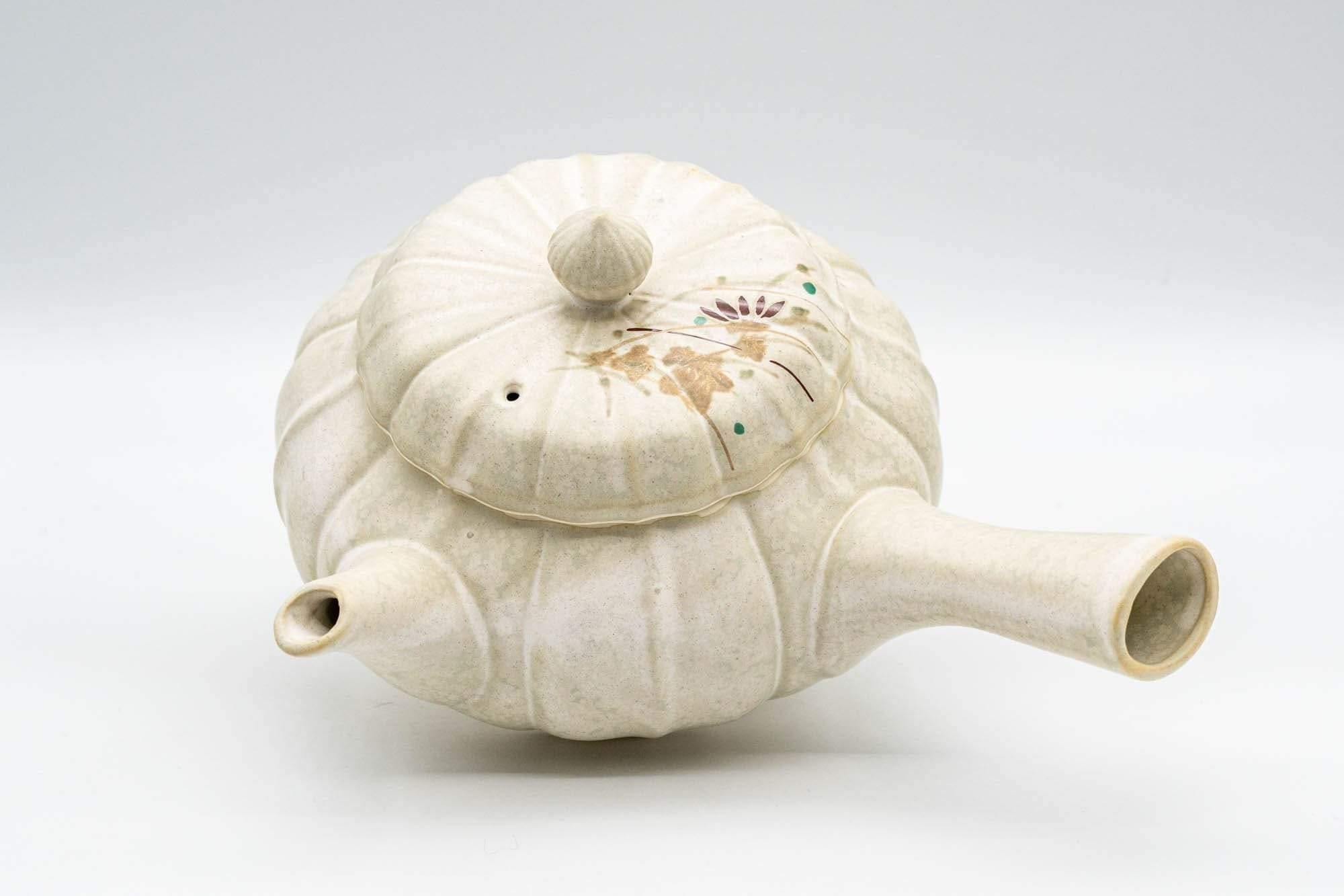 Japanese Kyusu - Floral Pumpkin-shaped Debeso Teapot - 300ml - Tezumi