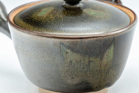 Japanese Kyusu - Black Green Glazed Houhin-style Do-ake Teapot - 200ml - Tezumi