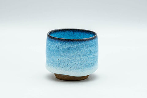Tezumi — Japanese Teacup - Sky Blue Hare's Fur Glazed Guinomi - 55ml — front view