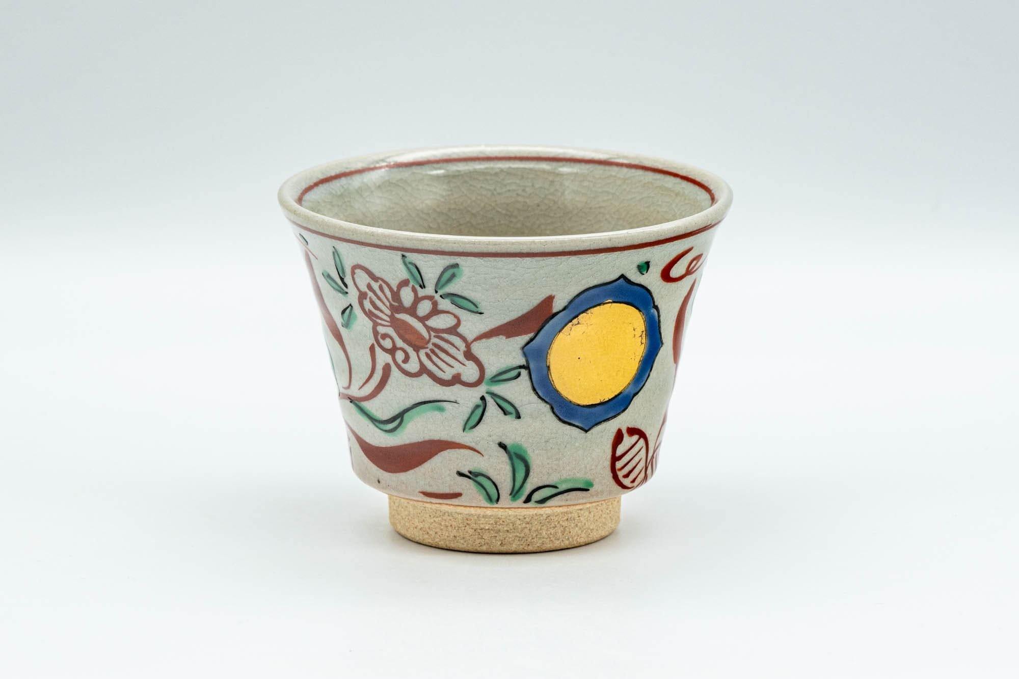 Japanese Teacup - Floral Gold Painted Yunomi - 130ml - Tezumi