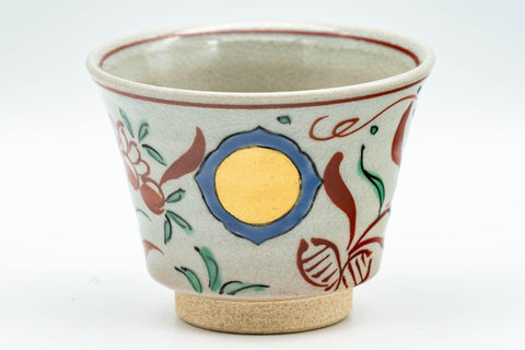 Japanese Teacup - Floral Gold Painted Yunomi - 130ml - Tezumi