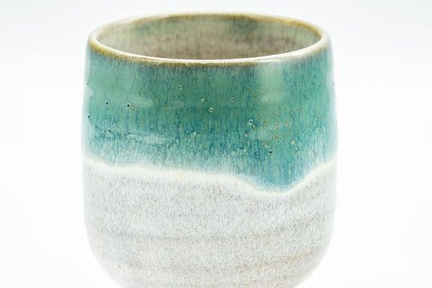 Japanese Teacup - Green Drip-Glazed Agano-yaki Yunomi - 100ml - Tezumi