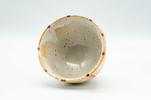 Japanese Teacup - Orange and White Shino Glazed Yunomi - 150ml - Tezumi