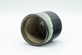 Tezumi — Japanese Teacup - Jet Black and Grey Hare's Fur Glazed Yunomi - 120ml — three-quarter view