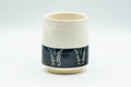 Tezumi — Japanese Teacup - Butterflies Black and White Yunomi - 190ml — front view from another angle