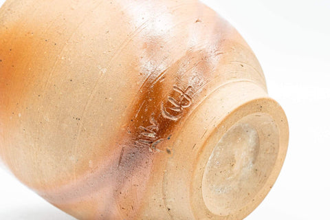 Tezumi — Japanese Teacup - 緋襷 Hidasuki Bizen-yaki Yunomi - 220ml — inverted showing the foot ring