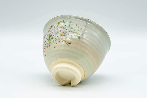 Tezumi — Japanese Teacup - Floral Gold Kyo-yaki Yunomi - 110ml — three-quarter view