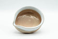 Tezumi — Japanese Katakuchi - Beige White Hagi-yaki Water Cooler - 100ml — tipped to show the interior