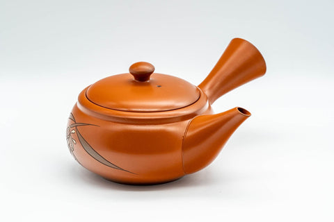 Japanese Kyusu - 嘉山 Yamamoto Kazan - Calligraphy Floral Tokoname-yaki Teapot - 300ml