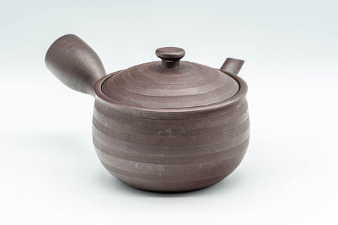Tezumi — Japanese Kyusu - Striped Banko-yaki Teapot - 240ml — top-down view of the lid