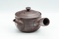 Tezumi — Japanese Kyusu - Striped Banko-yaki Teapot - 240ml — three-quarter view from the opposite side